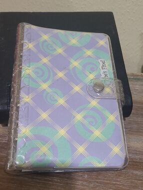 2002 Purple & Mint Swirl Home Office Planner with Snap Closure